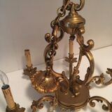 Lucien Gau chandelier in solid bronze