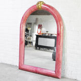 Pink Lacquered Goatskin Mirror by Karl Springer, 1970s