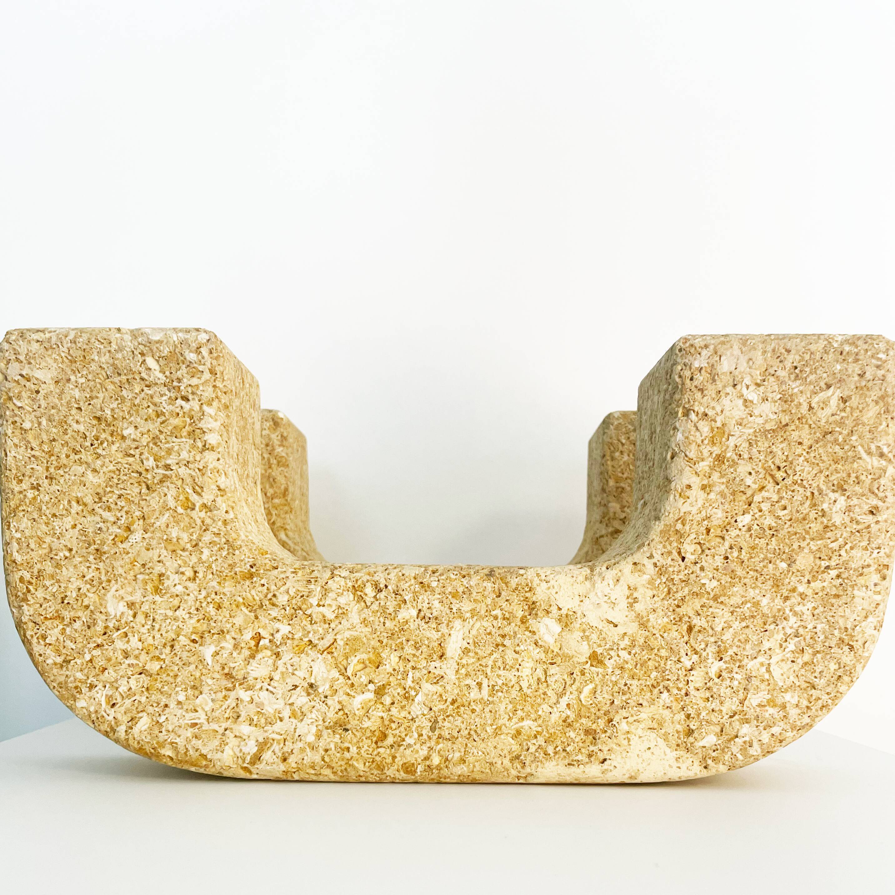 Brutalist stone candle holder