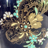 Old vase baluster enamelled lamp Boch Frères Keramis Belgium