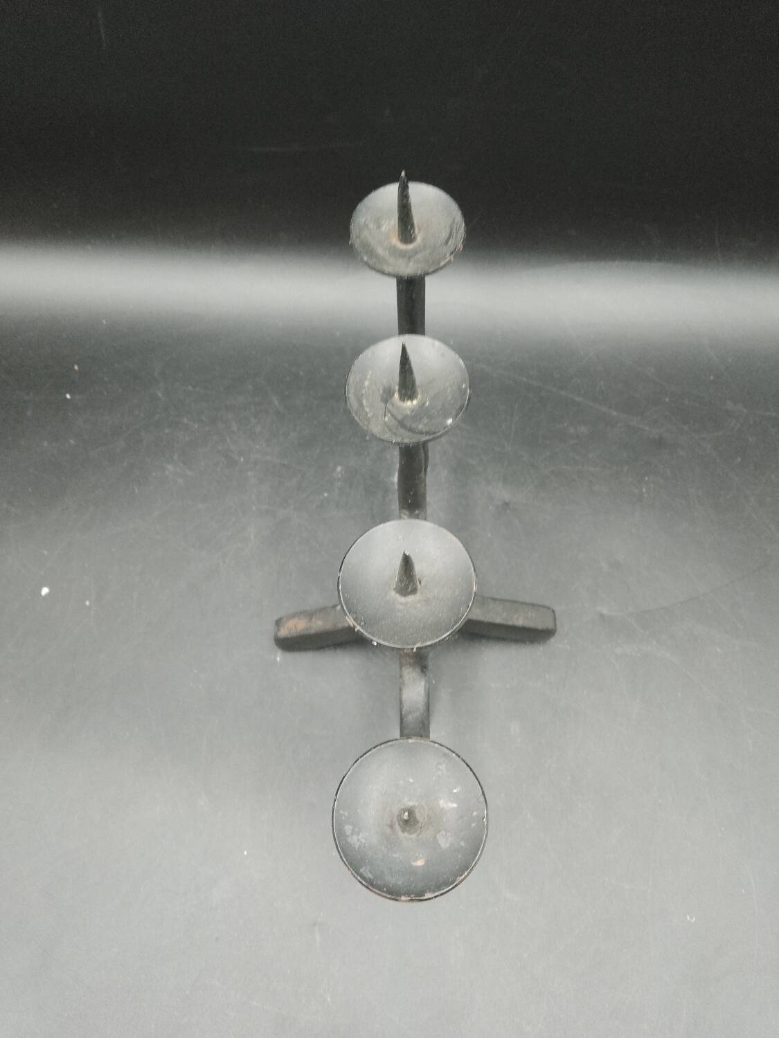 Brutalist Candle Holder Candlestick 4 Candles in Wrought Iron 60s/70s