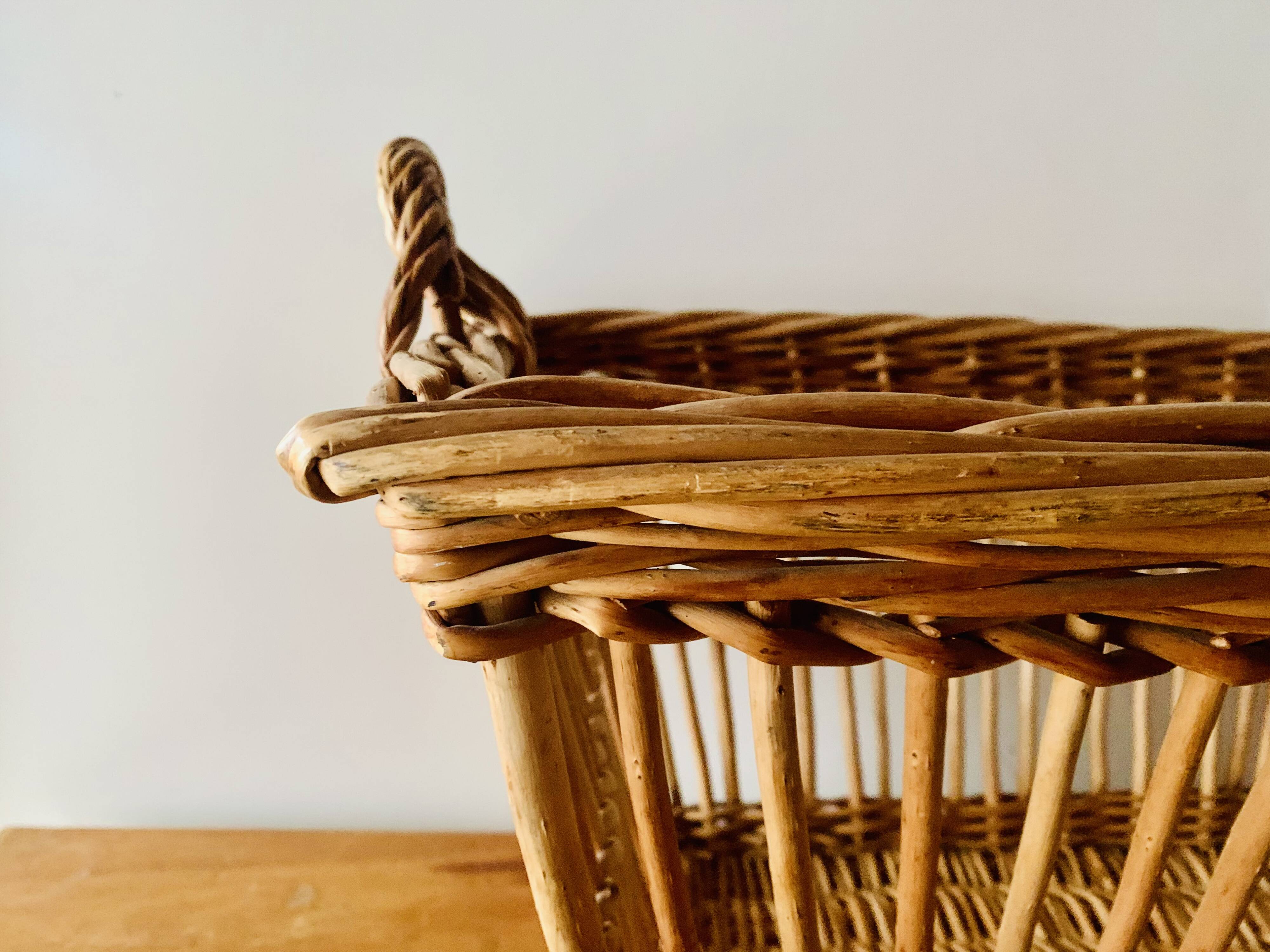 Large vintage wicker basket