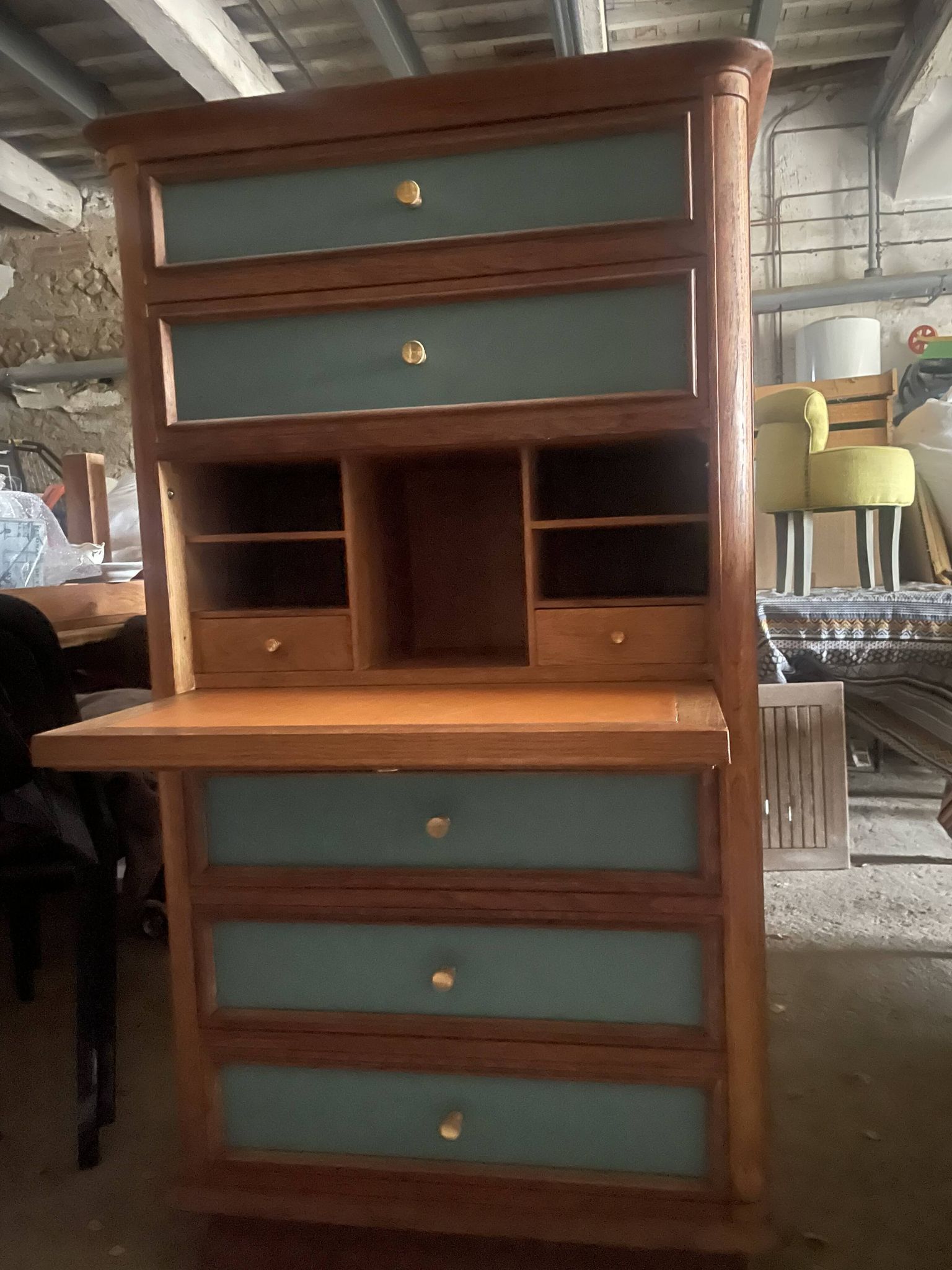 Secrétaire en bois rénové