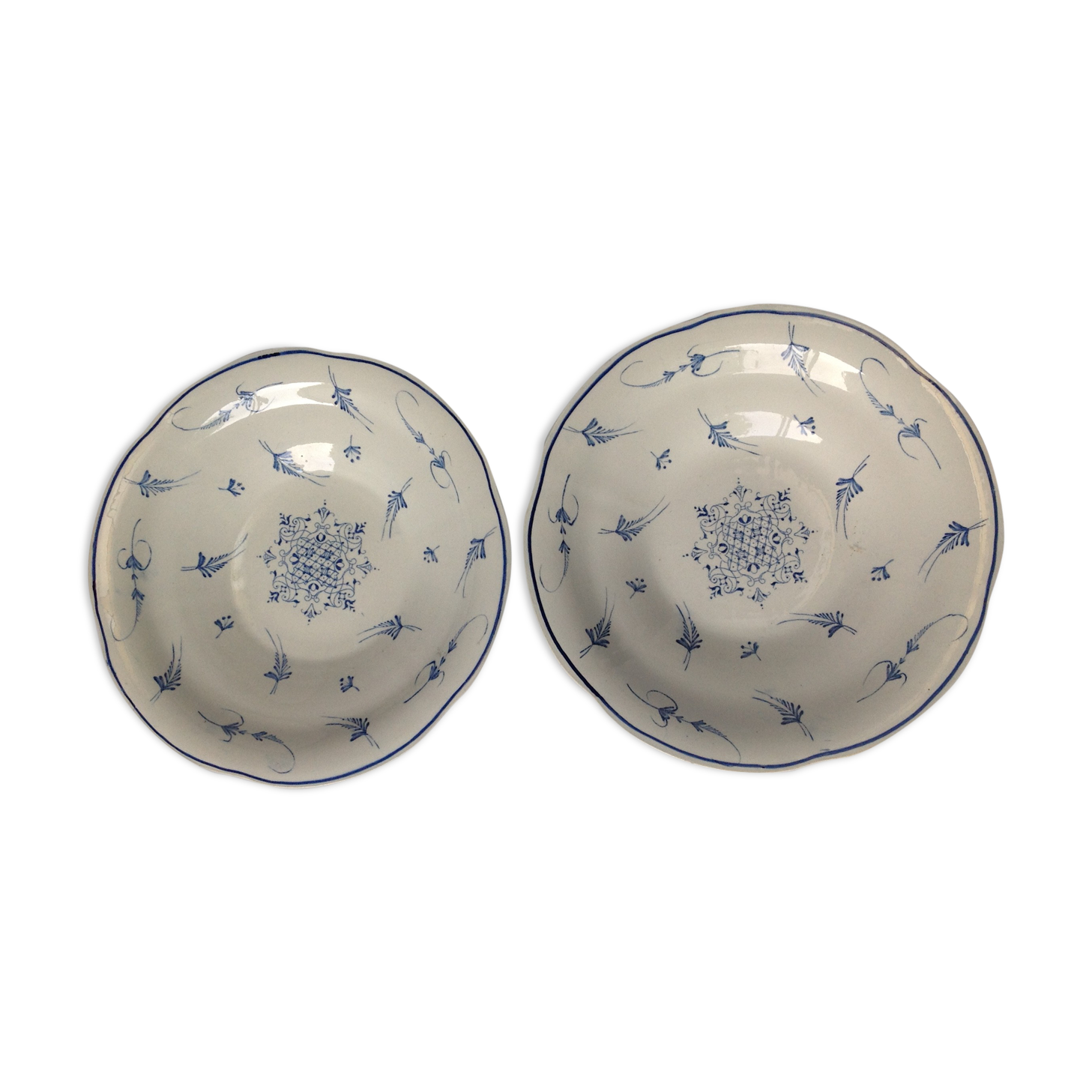 Lot of 2 old Gien presentation plates