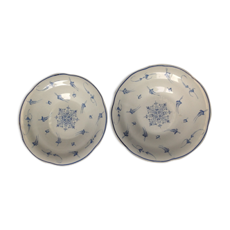 Lot of 2 old Gien presentation plates