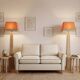 Abat-jour rectangulaire orange et kaki