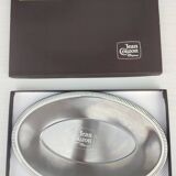 Oval stainless steel serving platter/ Tray by Jean Couzon Goldsmith - New
