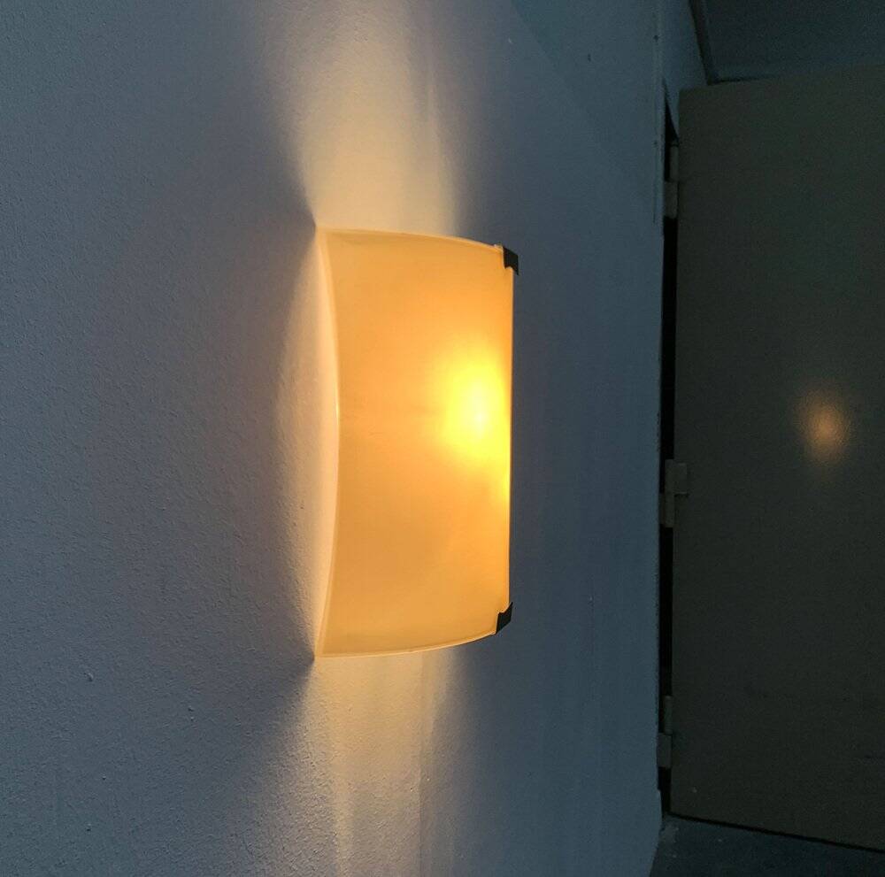 Postmodern vintage Italian glass wall lamp by Lucitalia, 1970s.