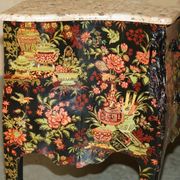 Antique Chinoiserie Commode Hand-Painted with Marble Top