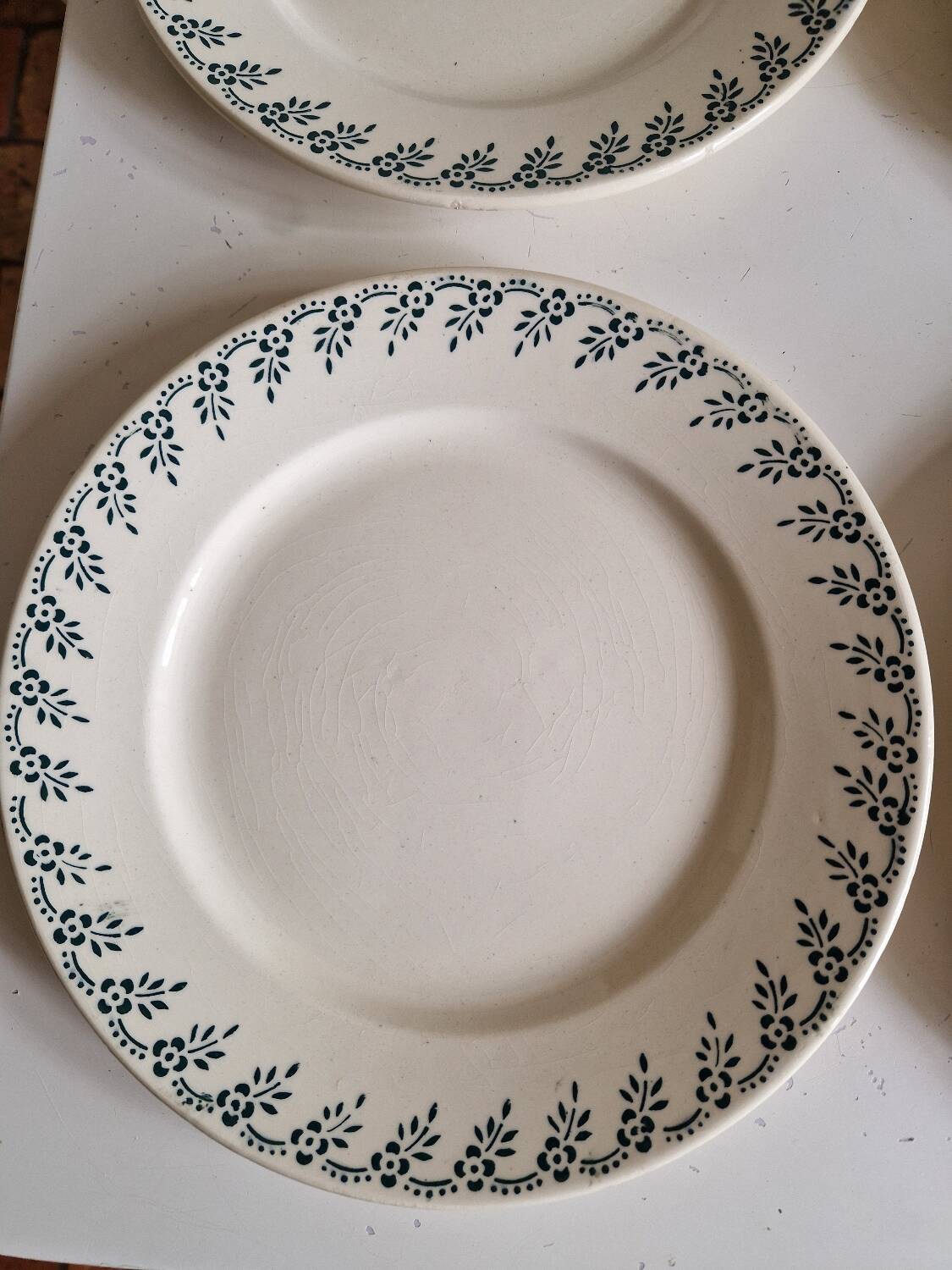 12 assiettes plates Choisy le Roi en terre de fer modèle 1212