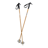 Wooden ski poles