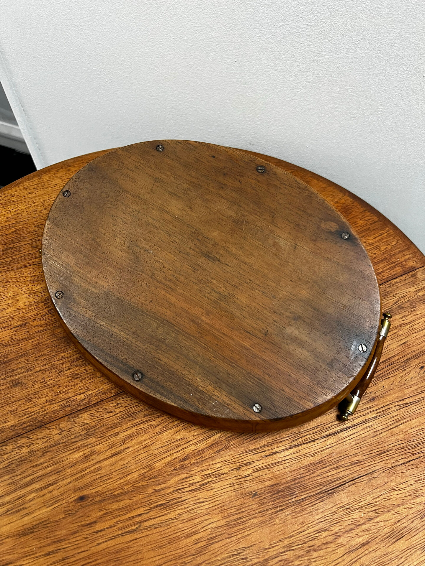Wood and brass plateau 196
