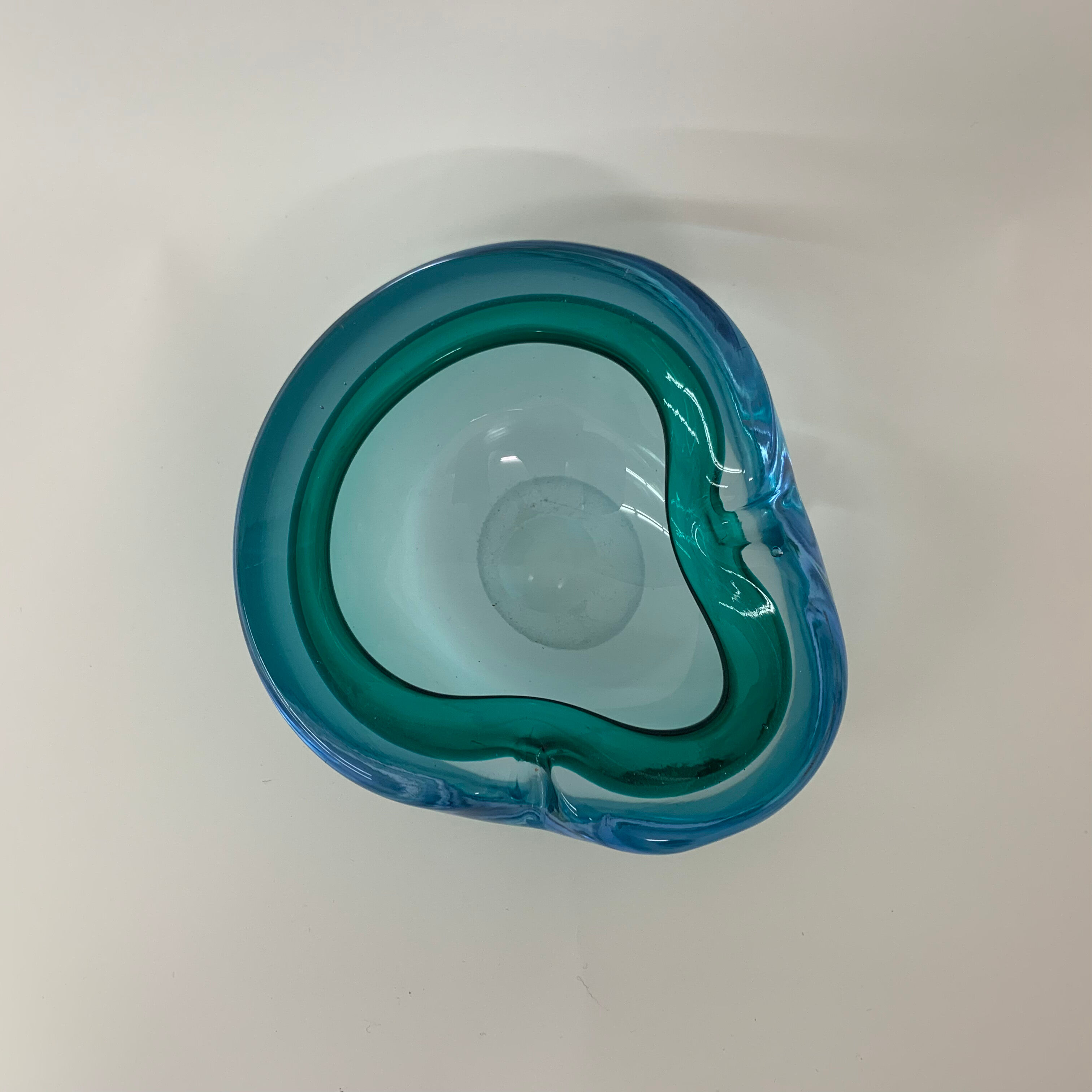 Mid century design set of 4 blue murano glass bowls , 1970's