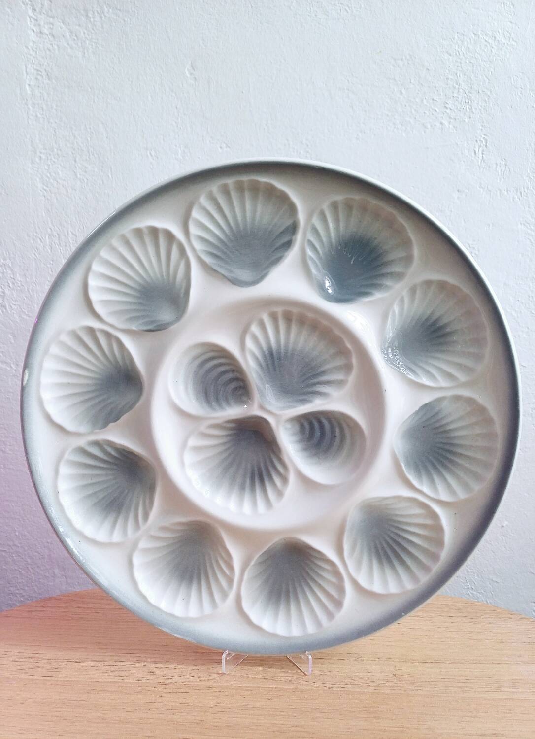Set of 11 + 1 oyster plates Moulin des Loups