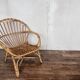 Fauteuil bohème shabby chic en rotin bambou 1950