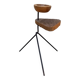 Vintage tripod ashtray with wooden shelf