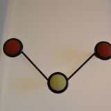 Wall coat rack with 3 hooks circa 1960s