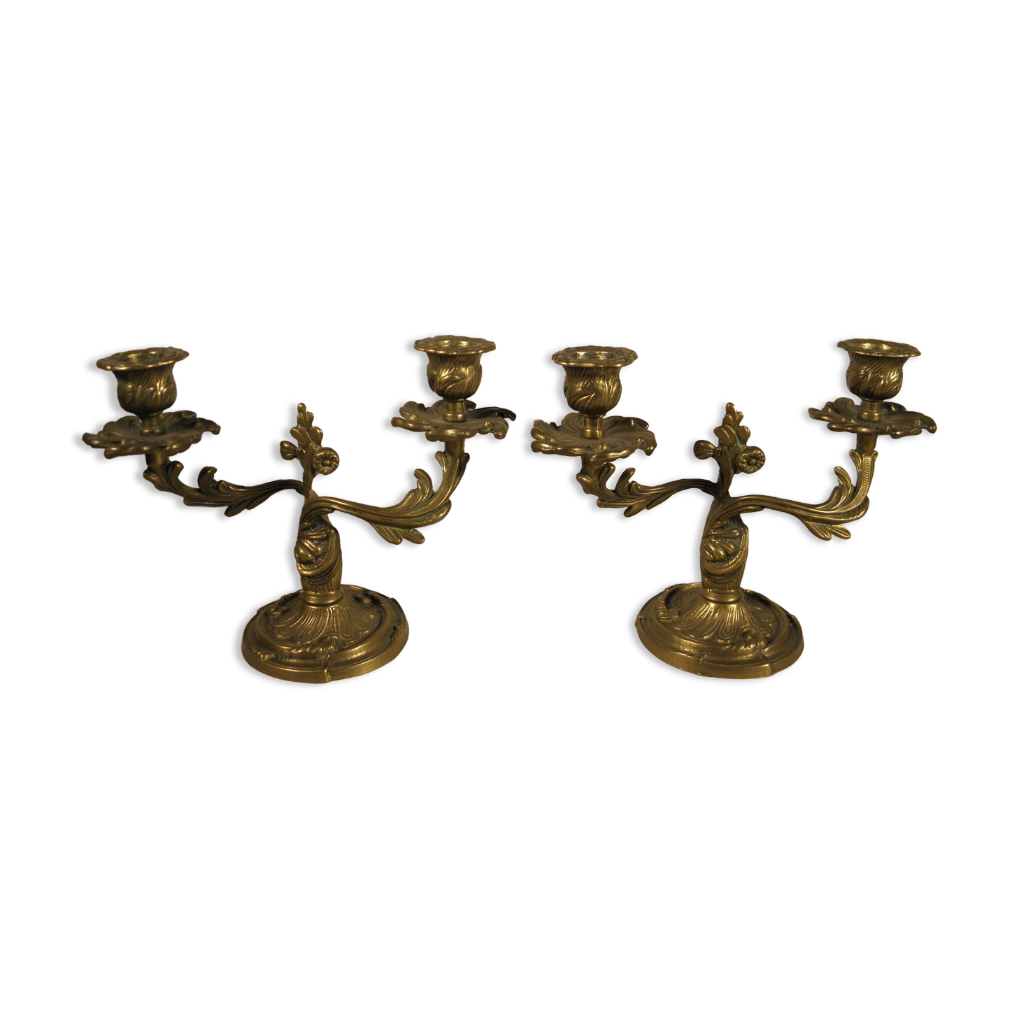 Pair of gilded bronze chandeliers