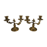 Pair of gilded bronze chandeliers