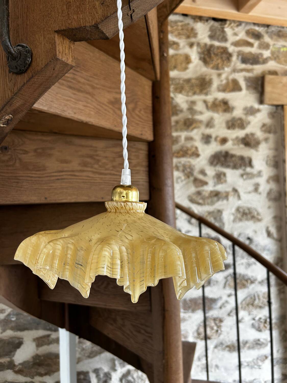 Vintage opaline pendant light