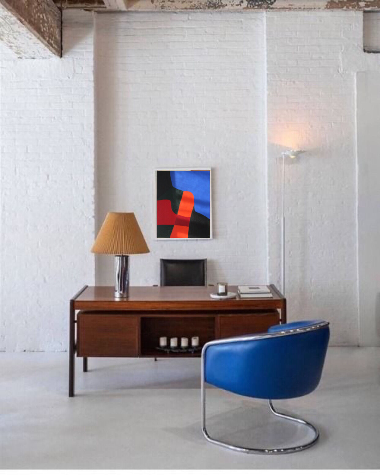 Acrylic painting on canvas "colored composition" 55x46 cm