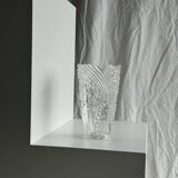 Glass vase with stylized flower pattern