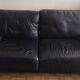 3-seater leather sofa and its armchair