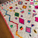 Moroccan Berber carpet azilal multicolored and fluorescent