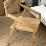 Set of 4 designer chairs in solid oak