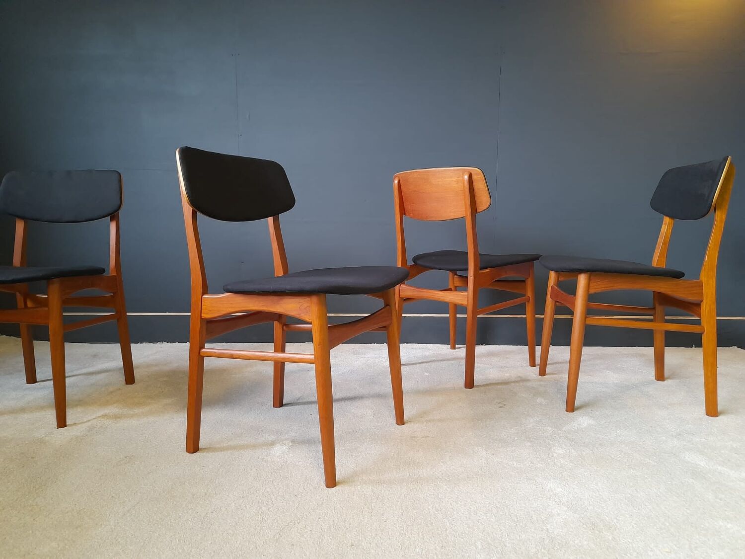 4 Scandinavian chairs by Bundgaard Rasmussen for Thorso Stolefabrik 1960