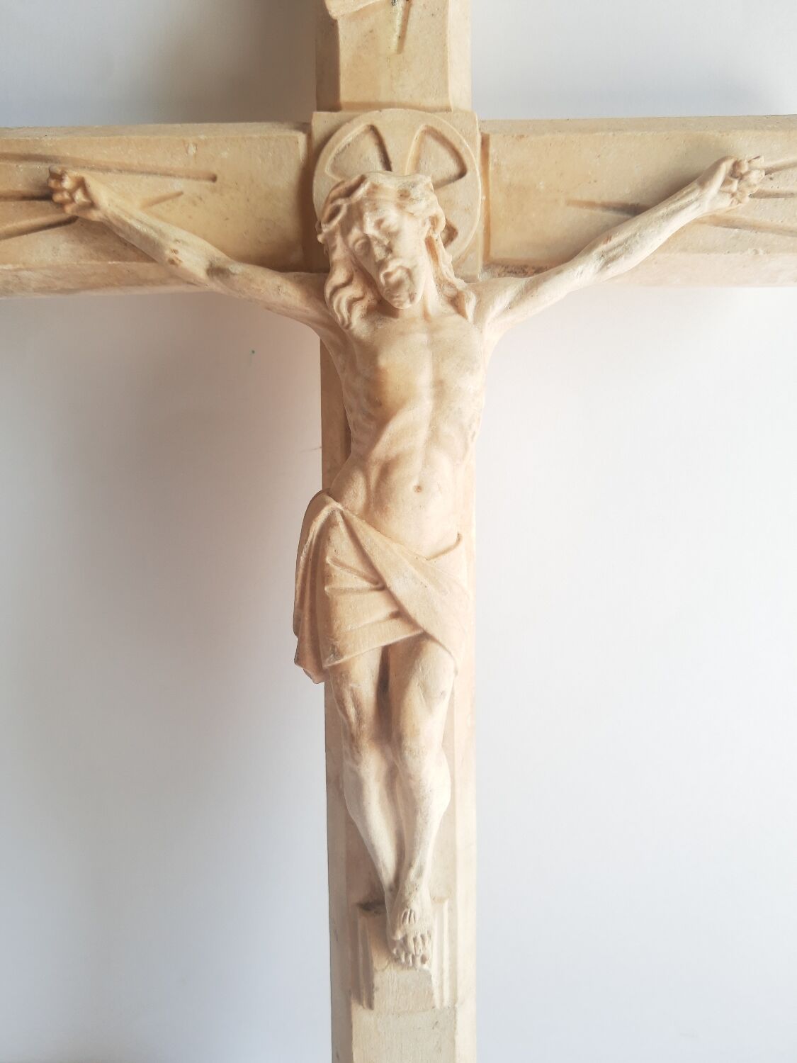 Vintage Christ plaster crucifix