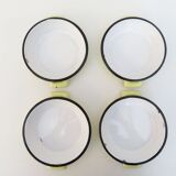 4 vintage enamel bowls