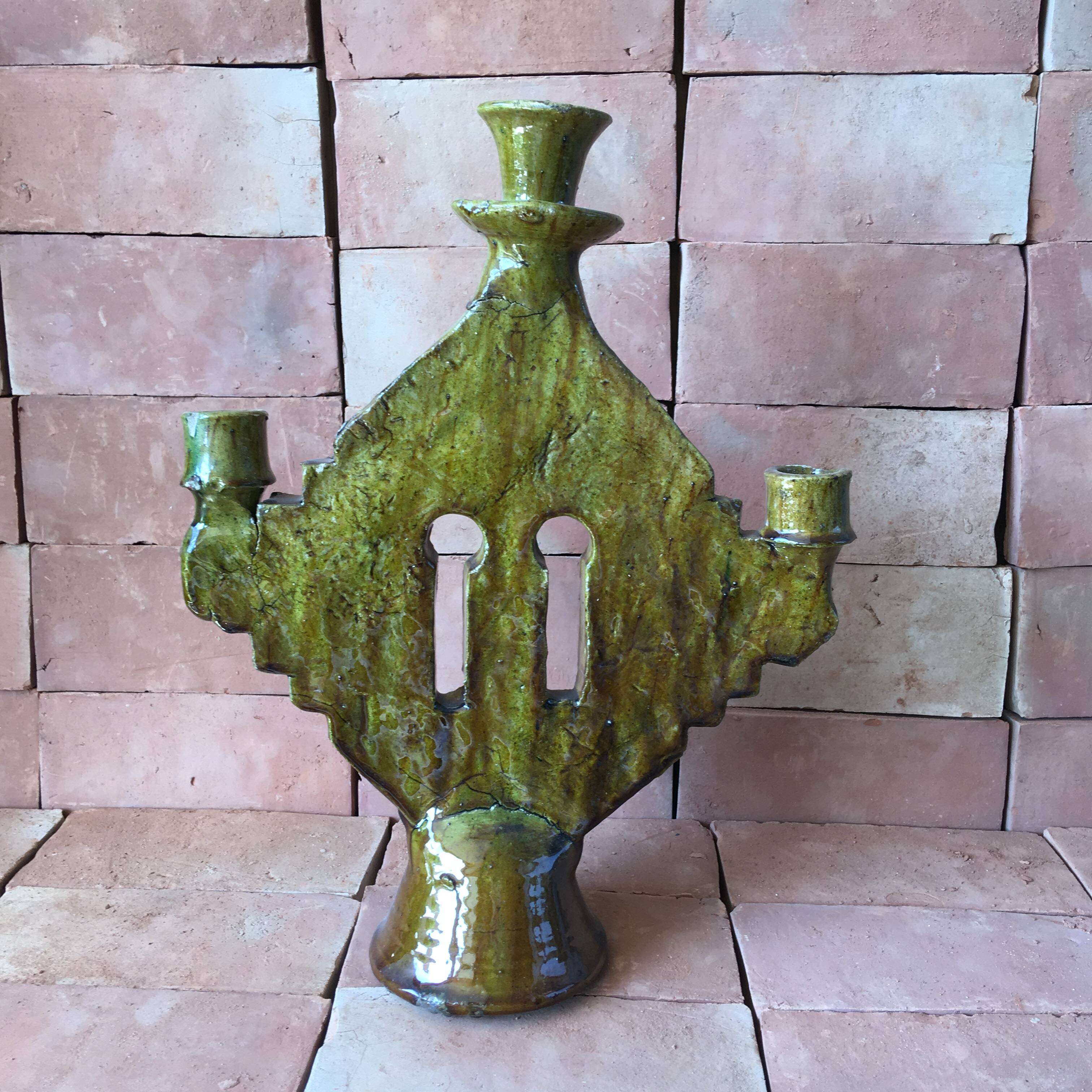 Tamegroute pottery candle holder
