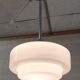 Art Deco opaline globe suspension XL - mid 20th century