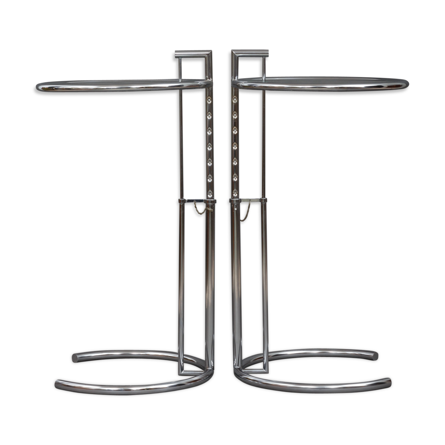 Set of 2 tabes Eileen Gray chrome model 1027