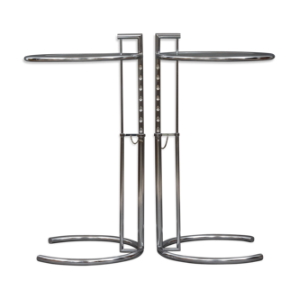 Set of 2 tabes Eileen Gray chrome model 1027