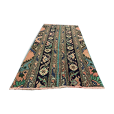 Distressed Turkish Rug 130x67 cm Vintage Shabby, Runner, Green, Brown Small