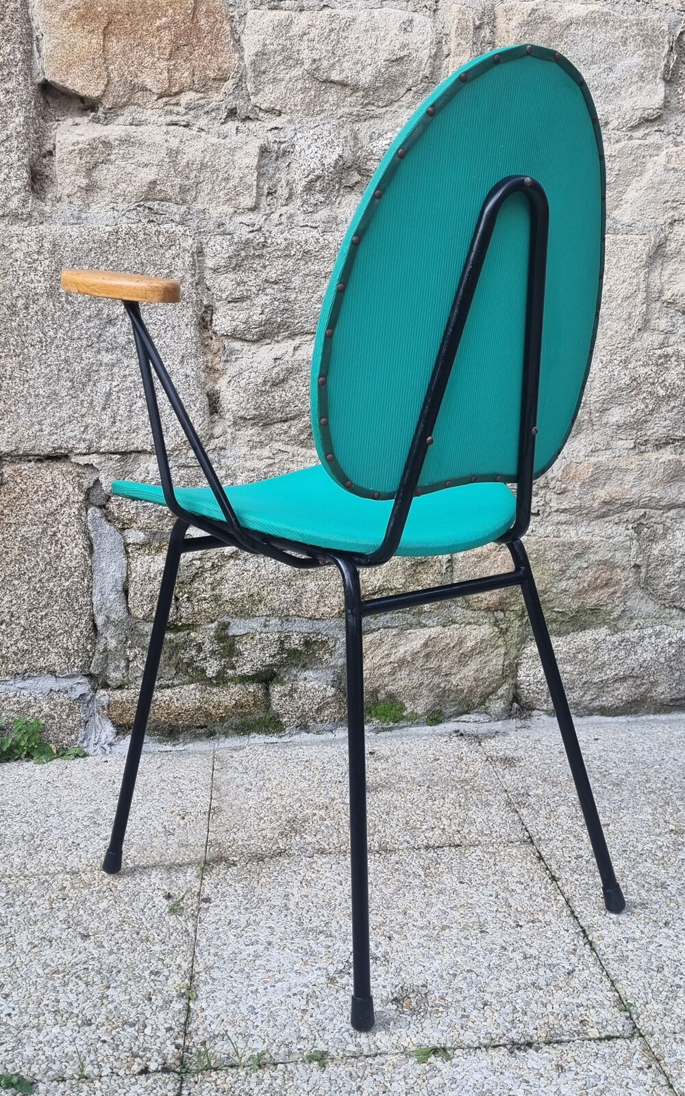 Armchair in metal and skai, 50s