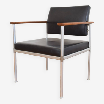 Mid-Century Metal & Teak German Lounge Chair from Lübke, 1960s