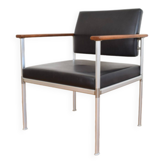 Mid-Century Metal & Teak German Lounge Chair from Lübke, 1960s