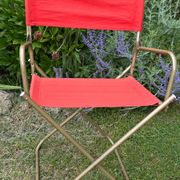 Fauteuil de camping pliant orange vintage
