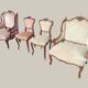 Salon Rocaille / Rococo - 2 fauteuils & 2 chaises - Noyer XIXe
