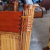 Old set sofa and rattan chair and caning