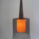 Vintage Philips pendant light, orange & smoked glass – wood, Sweden