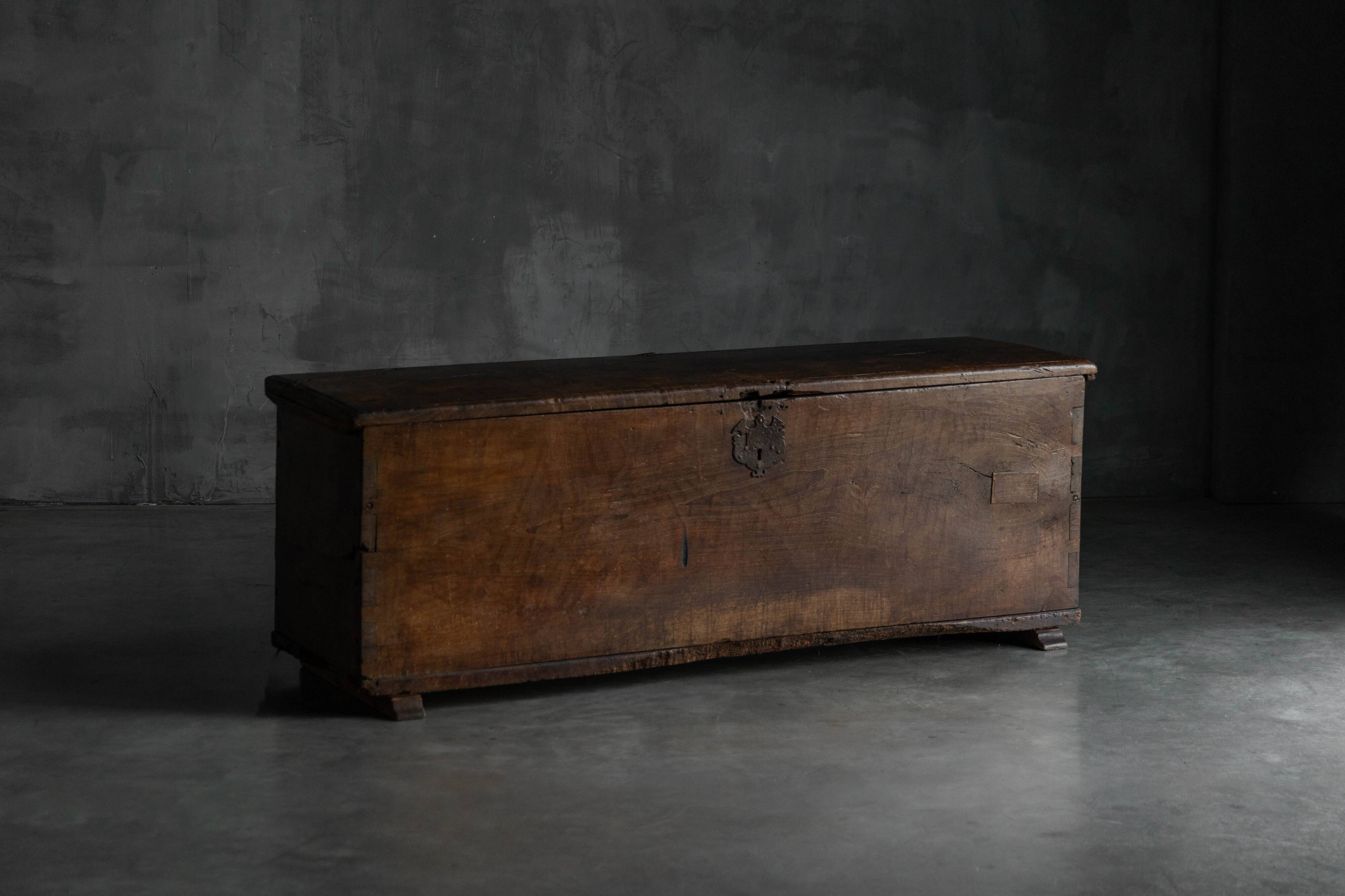 Antique wooden storage chest, France, late 18th century