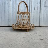 Rattan bottle holder, vintage server