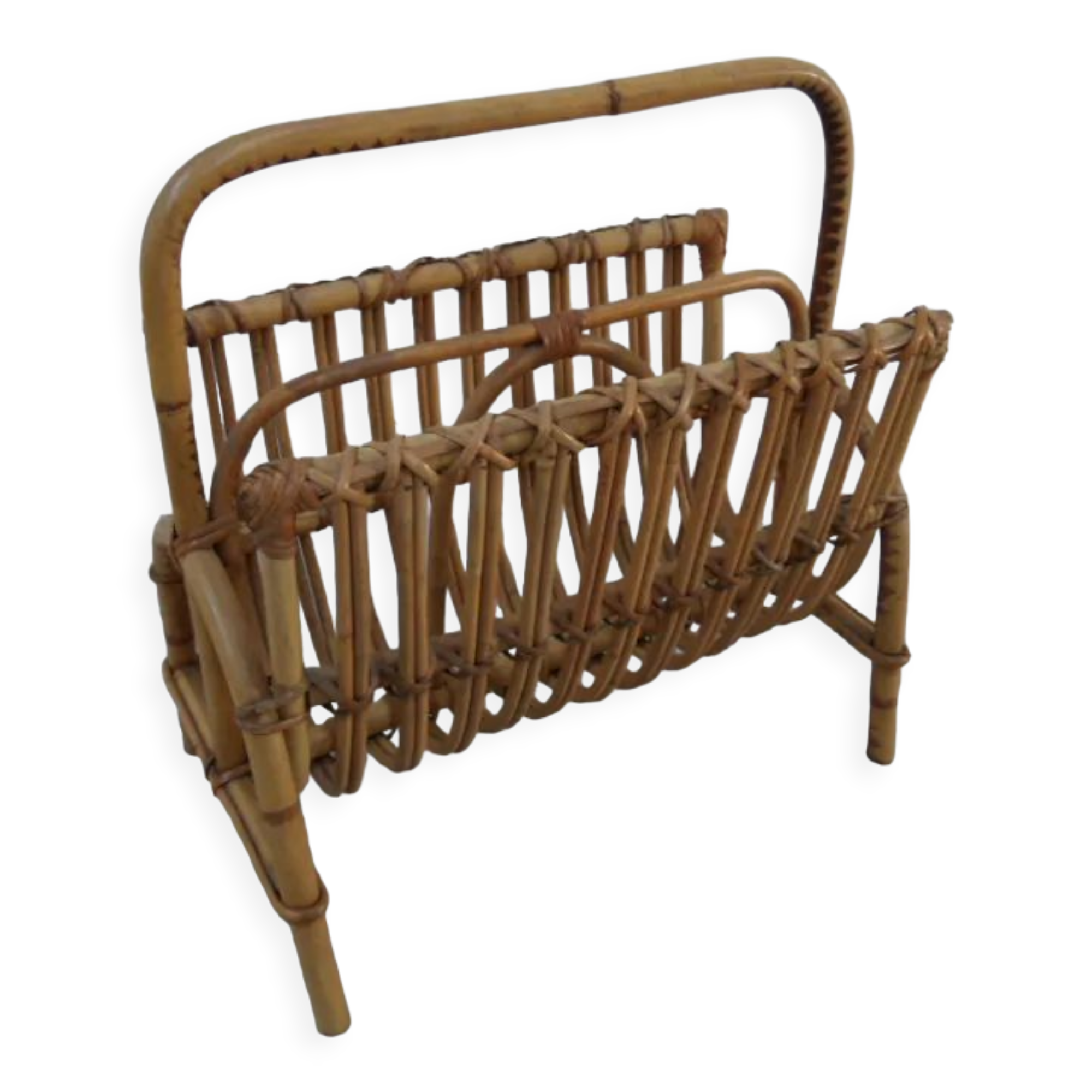 Panier de lecture en bambou vintage