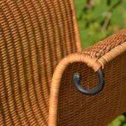 Wrought iron and rattan magazine/newspaper rack