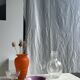 Large blown glass carafe with ice cube compartment Biot