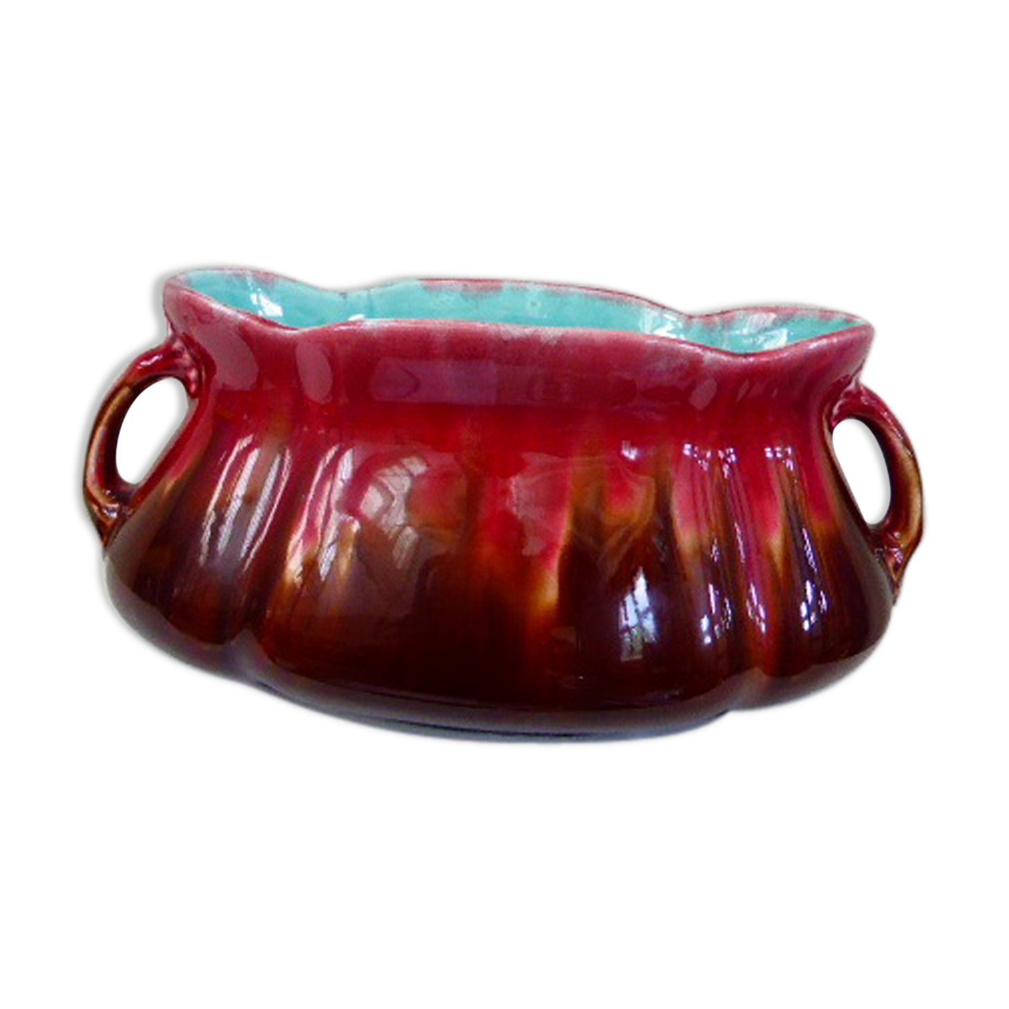 Enameled ceramic planter